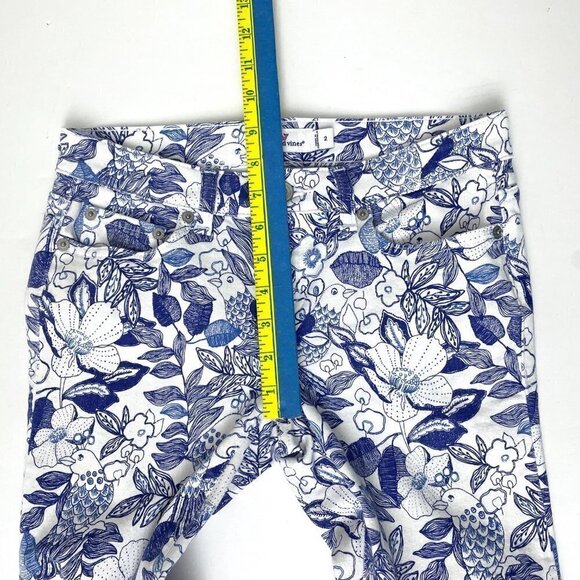 Vineyard Vines Women's Blue White Floral Print Ankle Jeans Straight Leg Size 2 - Picture 4 of 9